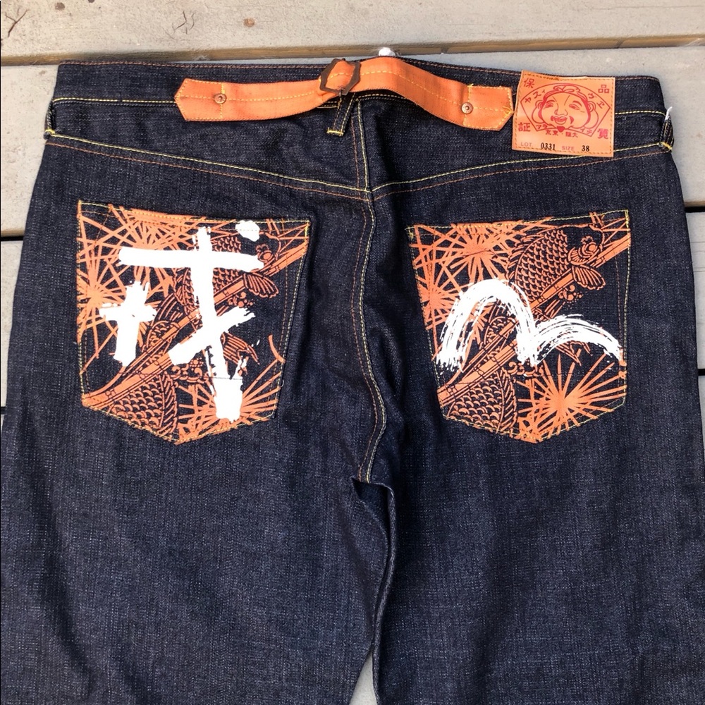 EVISU Japan 0331 Raw Denim Selvedge Jeans Size 38